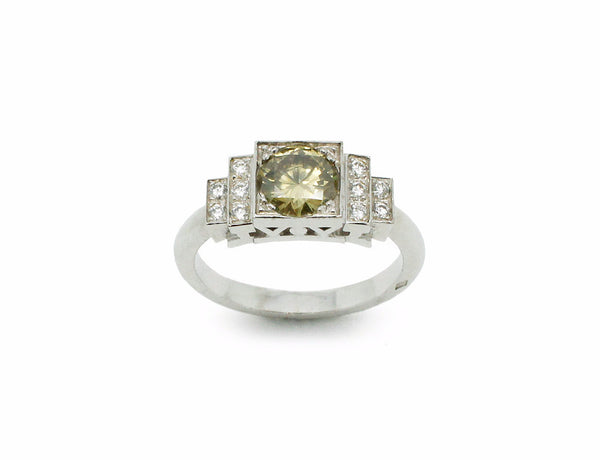 Bague Création Benoit Joaillier Diamant Jaune 0,60 ct