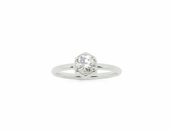 Solitaire Création Benoit Joaillier "Hexagone" Diamant 0,5ct