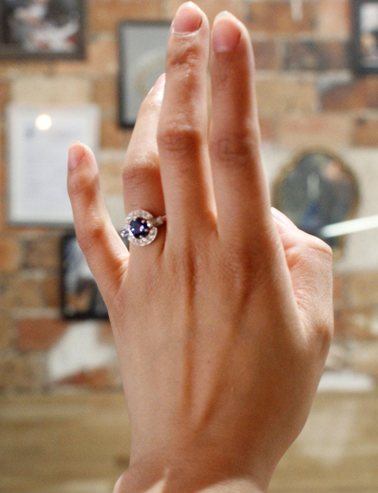 Bague Création Benoit Joaillier "Ronde Baguettes" Saphir