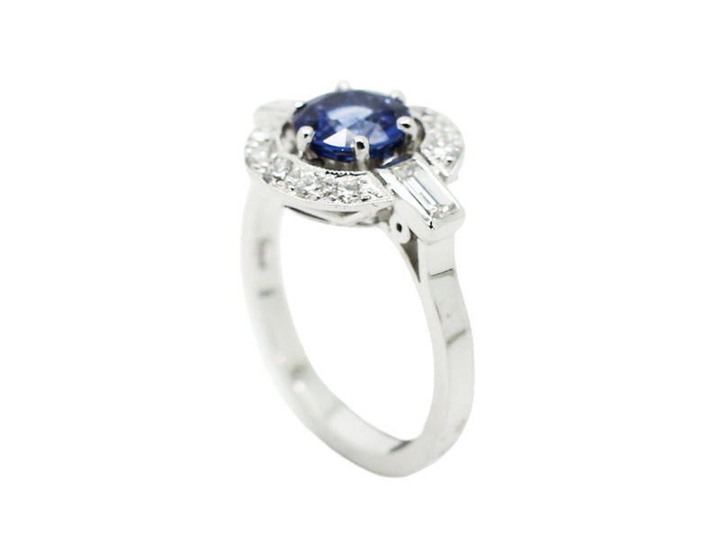 Bague Création Benoit Joaillier "Ronde Baguettes" Saphir