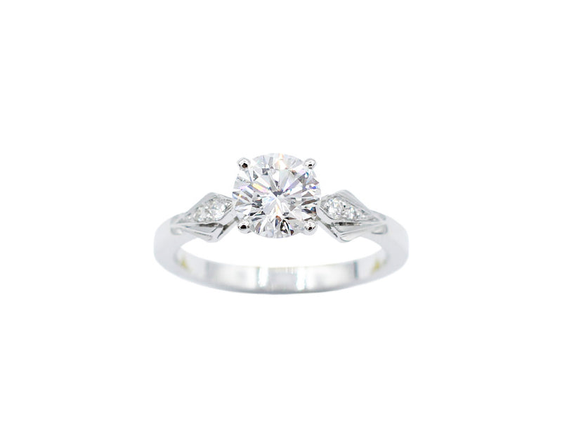 Solitaire Création Benoit Joailler "Palmettes" Diamant 1,18ct D-VS2