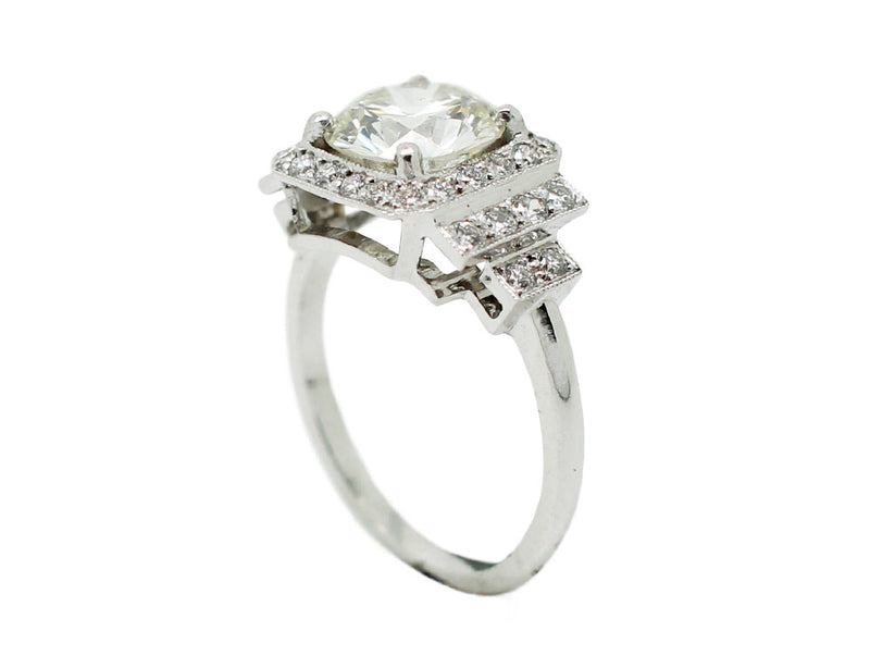 Bague Création Benoit Joaillier "Classique Art Déco" Diamant L-SI1 1,77 ct