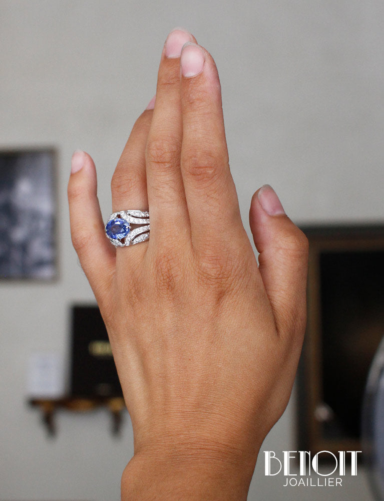Bague Création Benoit Joaillier "Jonc Art Déco N.2"