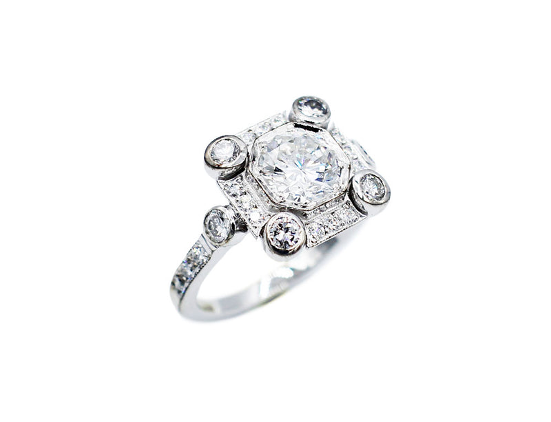 Bague Création Benoit Joaillier "Carré Art Déco" Diamant 1,06ct F-VVS1