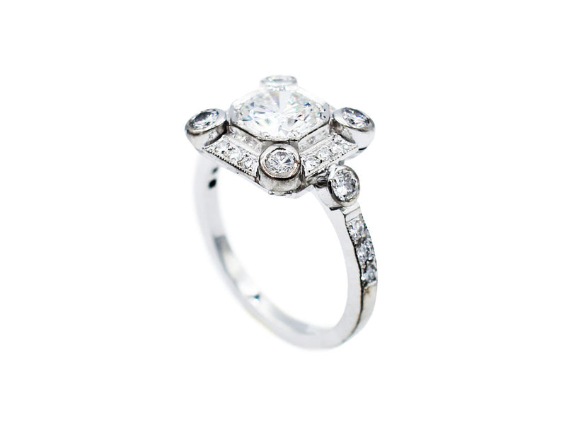 Bague Création Benoit Joaillier "Carré Art Déco" Diamant 1,06ct F-VVS1