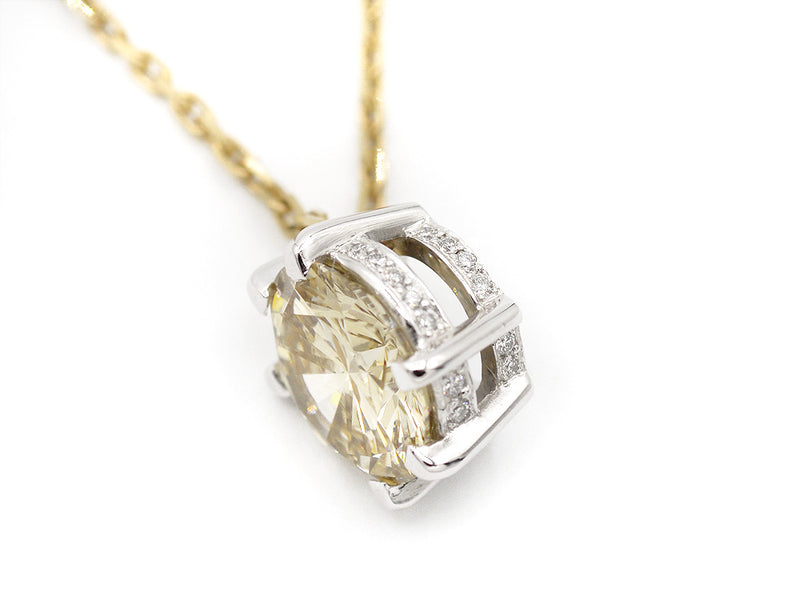 Pendentif Création Benoit Joaillier "Solitaire Diamant" Diamant 4,11ct Fancy Yellowish Brown-VVS1