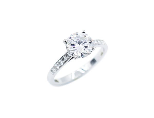 Solitaire Création Benoit Joaillier "Classique" Diamant 1,70ct D-LC