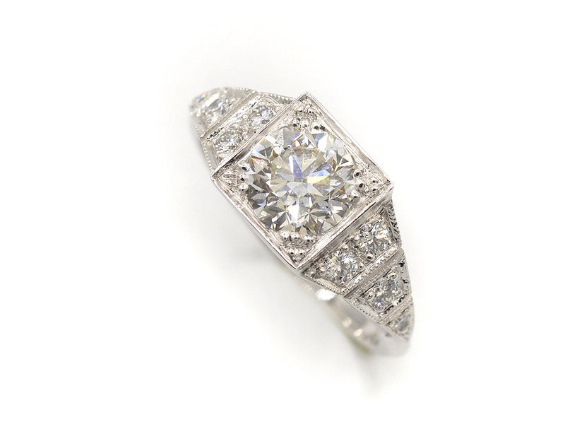 Bague Création Benoit Joaillier "Jarretière Art Déco" Diamant 1,01ct H-VS2