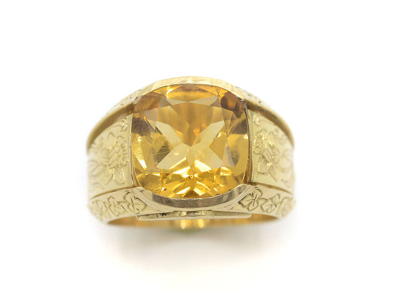 Chevalière Création Benoit Joaillier "Chevalière gravée" Citrine 3,99ct
