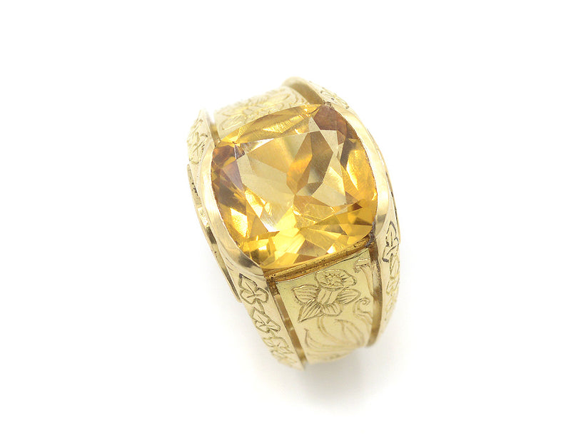 Chevalière Création Benoit Joaillier "Chevalière gravée" Citrine 3,99ct
