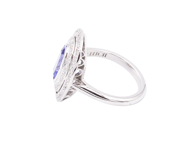 Bague Création Benoît Joaillier "Double Entourage" Tanzanite