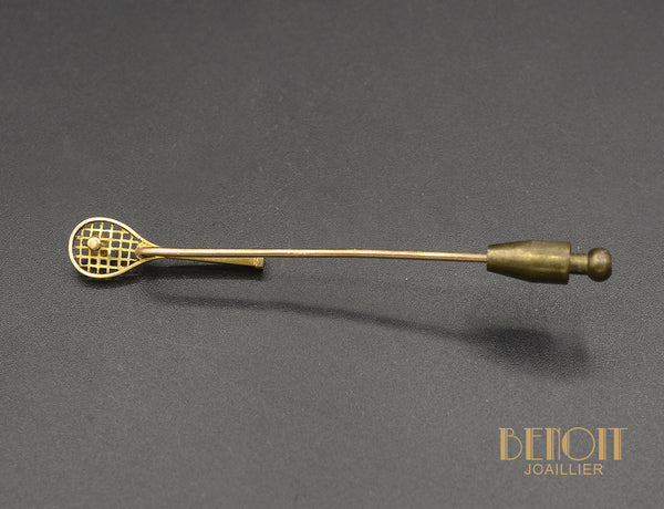 Pince à Cravate Vintage Tennis 1908 - The Ball Lock - Fabriquée En Angleterre - Wimbledon