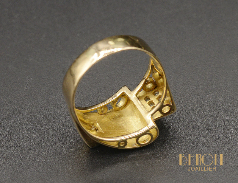 Bague Tank Pavage Diamants