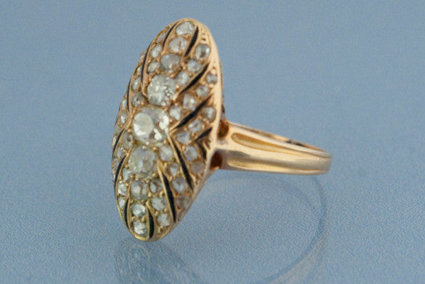 Bague 1900, Or, Émail et Diamants