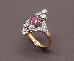 bague 1900 rubis et diamants