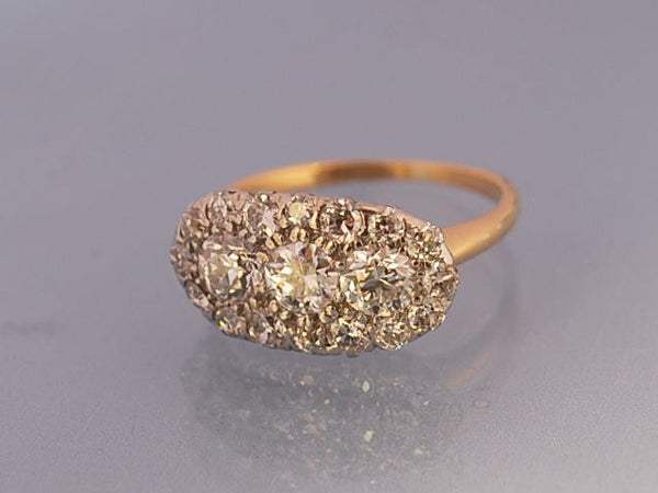 Bague 1930 or et diamants