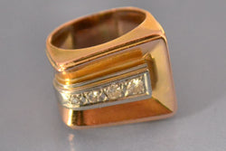 Bague 1940 or et diamants