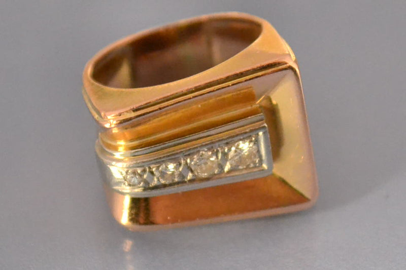 Bague 1940 or et diamants