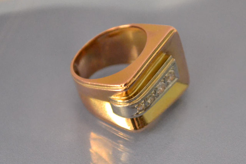 Bague 1940 or et diamants