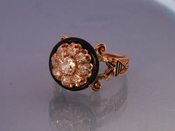 Bague 19e or diamants et Email