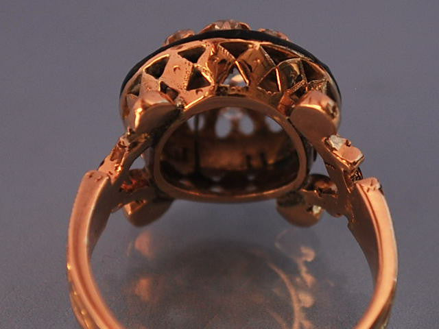 Bague 19e or diamants et Email