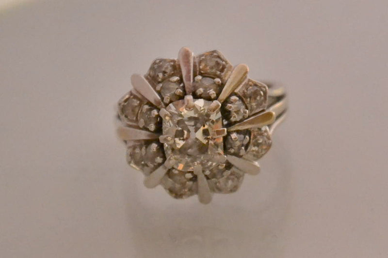 Bague Ancienne Diamant Coussin