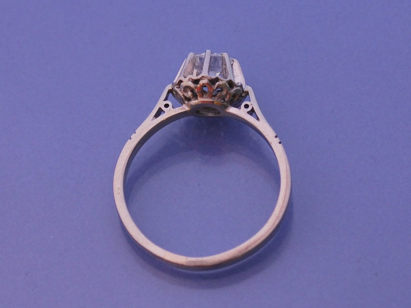 Bague ancienne diamant or et platine 1930