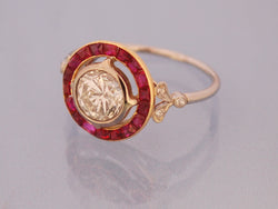 Bague ancienne diamant rubis