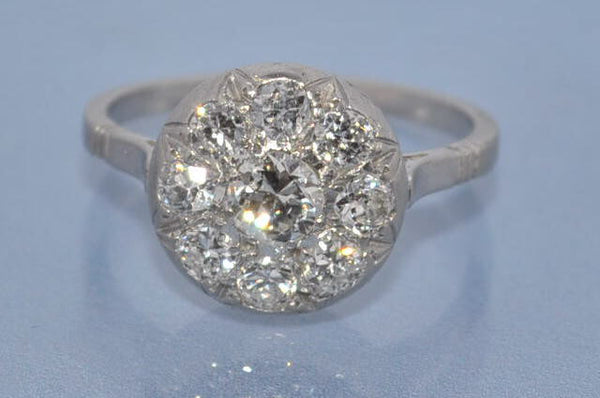 Bague ancienne diamants et platine