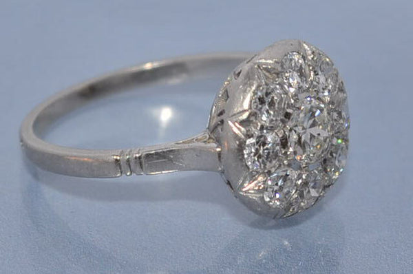 Bague ancienne diamants et platine