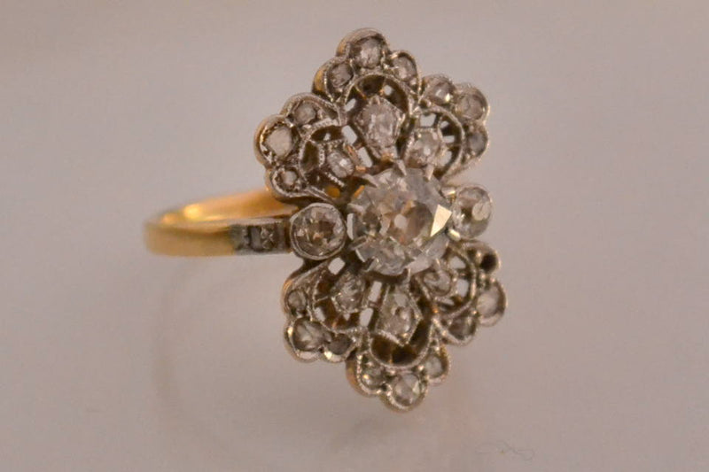 Bague Ancienne Diamants Or et Platine