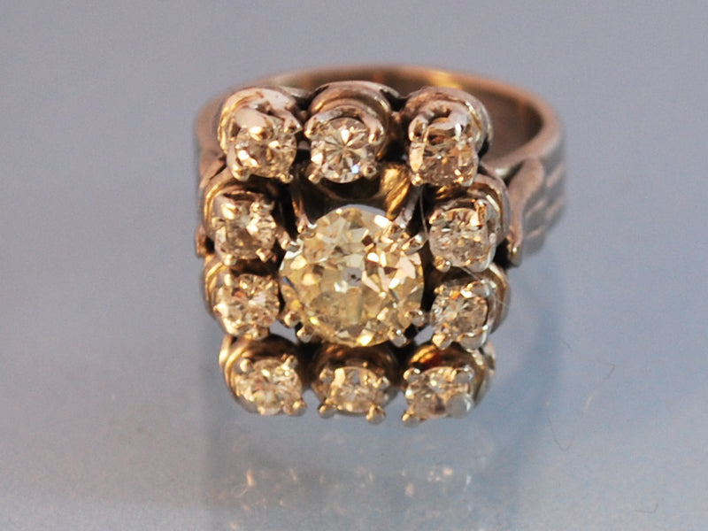 Bague ancienne platine diamants