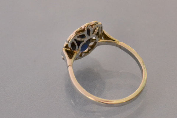 Bague ancienne saphir diamants