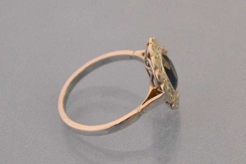 Bague ancienne saphir diamants