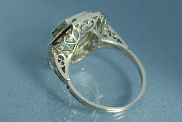 Bague Art déco Aigue Marine