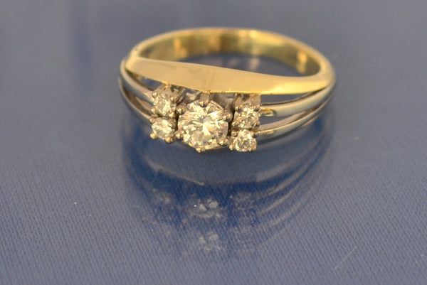Bague Art Déco Deux Ors et Diamants