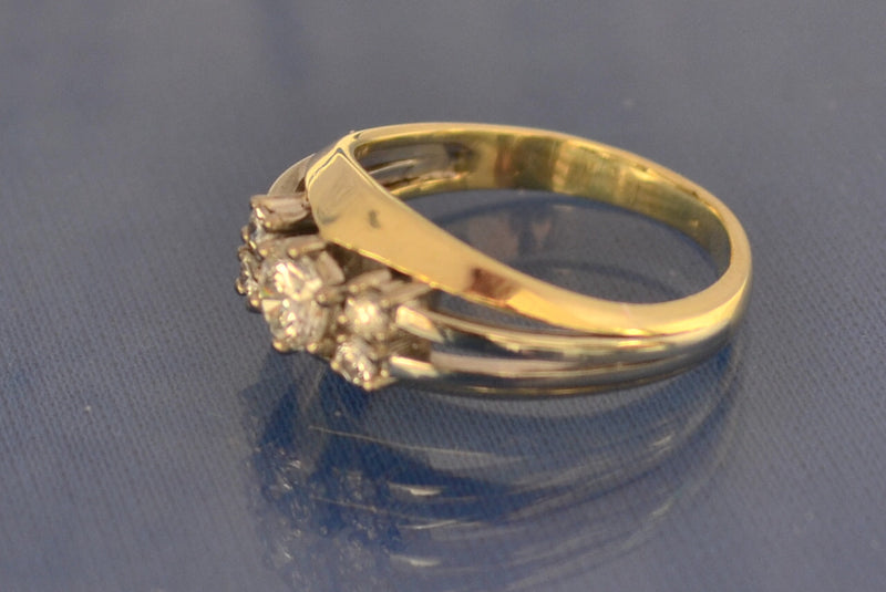 Bague Art Déco Deux Ors et Diamants