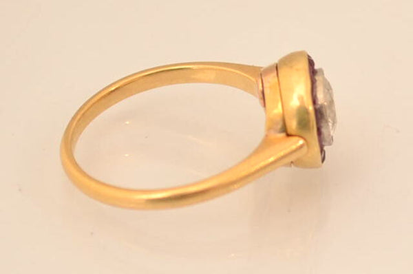 Bague Art Déco Diamant et Rubis Calibrés