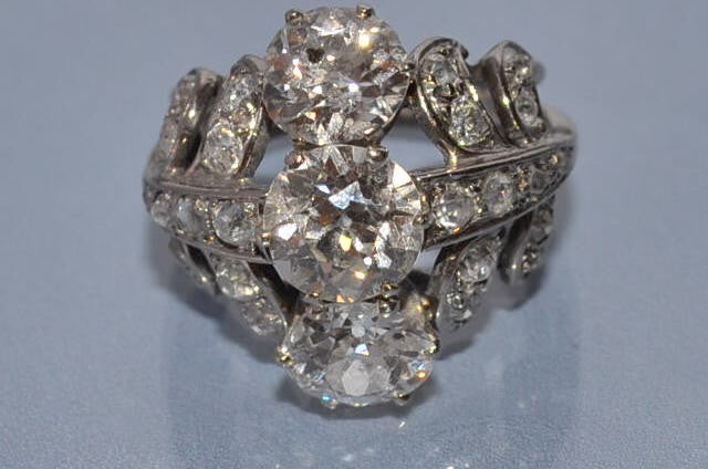 Bague art déco diamants