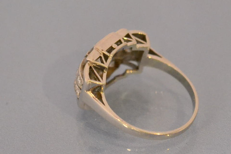 Bague art déco diamants platine