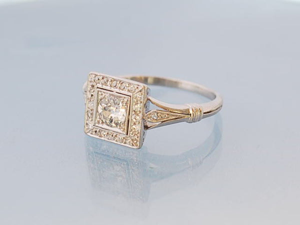 Bague art déco  or et diamants
