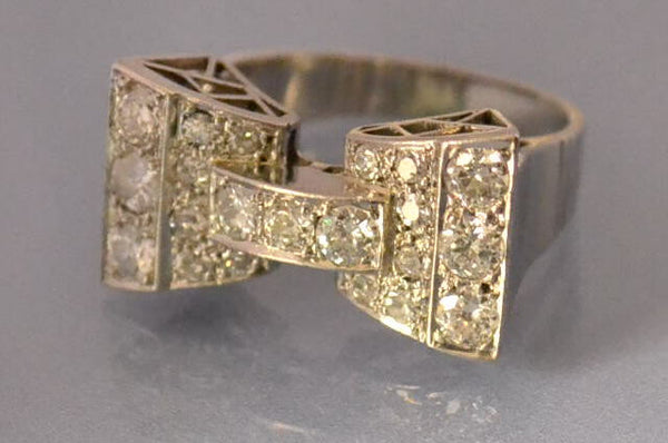 Bague art déco or et diamants