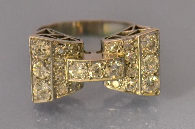 Bague art déco or et diamants