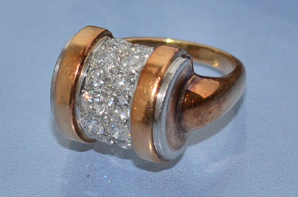 Bague Art déco Or platine et diamants