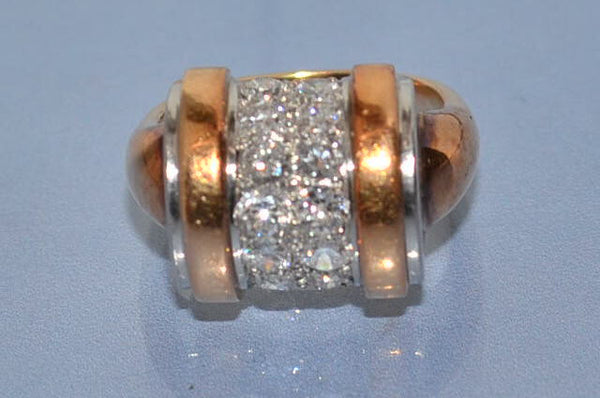 Bague Art déco Or platine et diamants