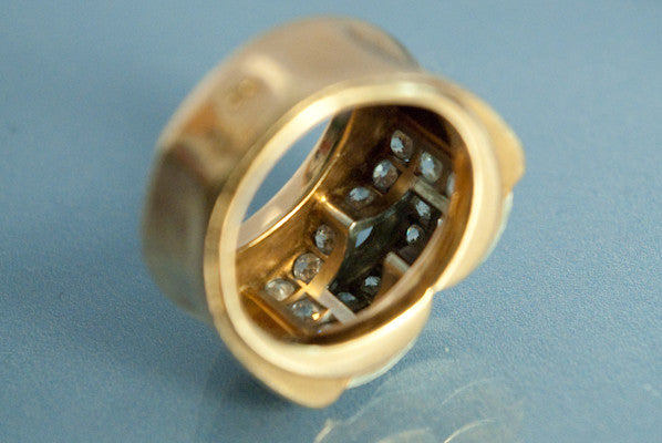 Bague Art déco Or rose et Diamants