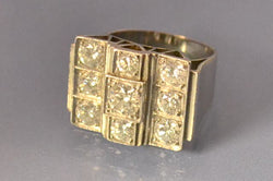 Bague art déco platine diamants