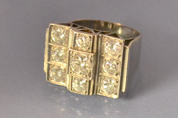 Bague art déco platine diamants