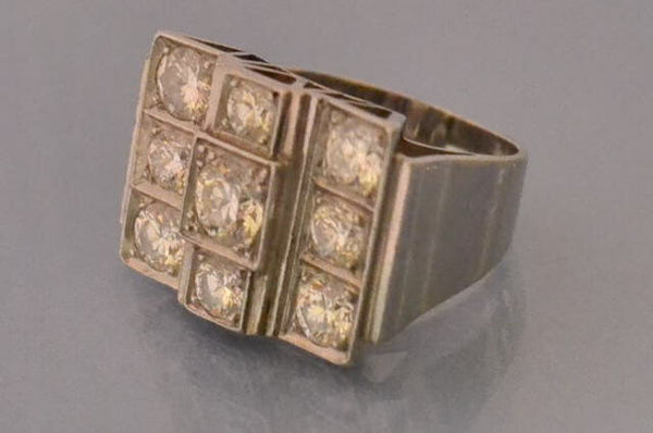 Bague art déco platine diamants
