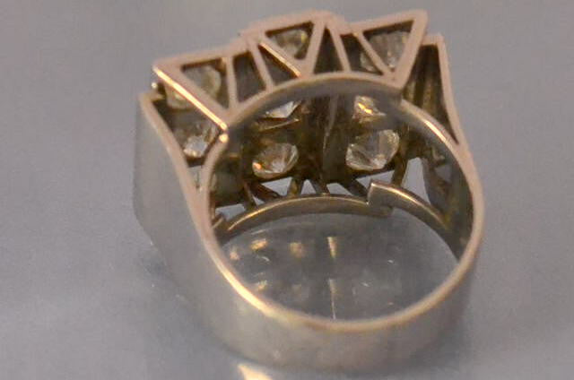 Bague art déco platine diamants